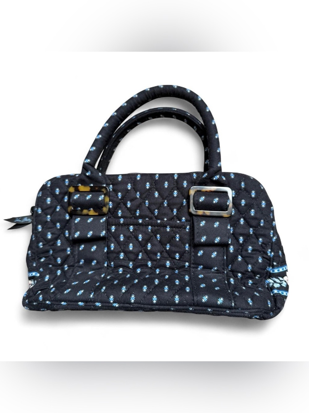 Vera Bradley Quilted Black Patterned Top-Handle Women's Bag - Picture 2 of 5